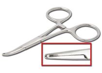 Pinza in acciaio inox per labret, lunghezza 12 cm