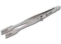 Pinzette da laboratorio in acciaio inox con morsetto a rivetto