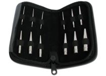 Confezione di aste di inserimento in acciaio con finitura a spalla da Ø 1,6 a 11 mm