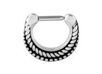 Anneau Acier Charnière Septum motif Trese |  ITC