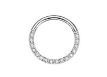 Anello di cerniera in titanio ASTM F136 1,2mm multi cristallo bianco | ITC