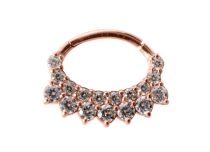 Anello d'acciaio con strass in oro rosa Cerniera del setto nasale |  ITC