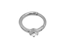 Anello d'acciaio Argento Cristallo Cerniera Bianco |  ITC