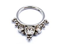 Anello a cerniera con corona, sfera e motivo a strass | Itc
