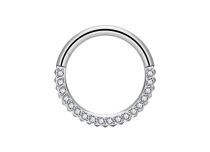 Anello di cerniera in titanio ASTM F136 1,2 mm strass ritorto bianco | ITC