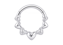 Anneau charnière titane ASTM F136 multi cœurs lisse et strié ITC Piercing