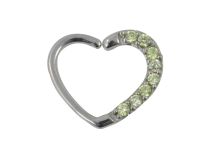 Set di anelli con cuore in acciaio e cristalli