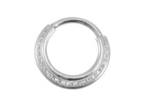 Anello con cerniera in acciaio e cristallo bianco  ITC
