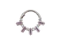 Anello a cerniera in acciaio con strass rosa | Itc