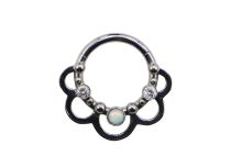 Anello a cerniera in titanio con motivo floreale | Itc