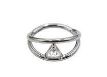 Anello in titanio modello cerniera doppio anello triangolo| Itc