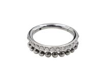 Anello a cerniera in titanio con motivo di strass| Itc