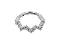 anneau titane triangulaire strass blanc