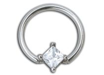 Anello in acciaio con cristalli bianchi 7 mm | Itc