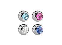 Clip in cristallo colorato Sfera in acciaio |  ITC