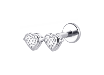 Labret Titanio ASTM F136 interno 1,2x8 doppio nucleo piatto