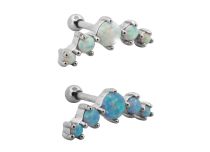 Barbell Acciaio Speciale Tragus Strass Colorato Diamante Iridescente|  ITC