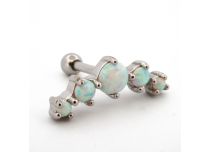Barbell Acciaio Speciale Tragus Strass Colorato Diamante Iridescente| Itc