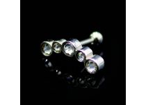 Barbell Acciaio 5 Strass Colorati  iTC
