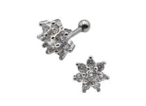 Bilanciere in acciaio Fiore di strass bianco |Itc