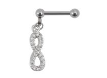 Barbell Steel Infinity White Rhinestone Sign  iTC
