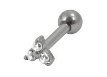 Barbell in acciaio con cristalli a fiore |Itc