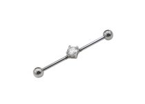 Palline industriali in acciaio Barbell 5 mm Strass Centrale Graffiato | Itc