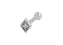 Barbell Acciaio Interno Tribale Opale Diamante |  ITC