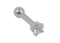 Micro Barbell 1,2 x 4 mm Acciaio Cristallo Graffiato | Itc