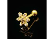 Micro Barbell in acciaio oro Strass Fiocco di neve |  ITC