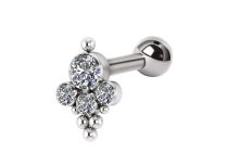 Palline Barbell Titanium White Strass |  ITC