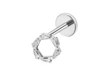 Labret in titanio ASTM F136 interno 1,2x8 circolare bianco strass | ITC