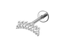 Labretola in titanio ASTM F136 interno 1,2x8 arco doppia fila strass bianco | ITC