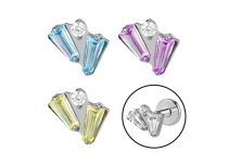 Labret Titanio ASTM F136 interno 1,2x8 strass rettangolo | ITC