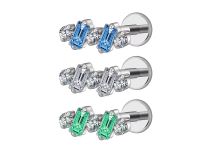 Labretola in titanio ASTM F136 interna 1,2x8 ornamento in strass | ITC