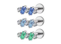 Labret in titanio ASTM F136 con chiusura interna 1,2x8 e decorazione in strass | ITC