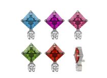 Labret Titanio ASTM F136 interno 1,2x8 strass colorati a rombo tondi | ITC