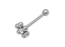 Barbell Acier Multiboule Strass Blanc |  ITC