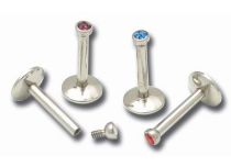 Labret Acier Interne Boule Cristal Coloré 2 mm| Itc
