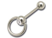 Barbell in acciaio 10 mm Strass Ring e Ball | Itc