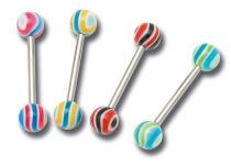 Barbell Steel 1,6 x 16 mm Balls 6 mm Acrylic Waves Coloured |Itc