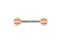 Barbell Steel 1,6 x 16 mm Balls 6 mm Acrylic Waves Coloured  iTC
