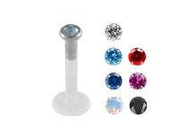 Labret BioFlex Punta in acciaio colorata in cristallo |  ITC