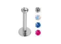 Labret Titanio Sfera di cristallo interna colorata 2 mm |  ITC