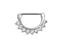 Cliccatori con strass bianchi in acciaio Teton Jewel |  ITC