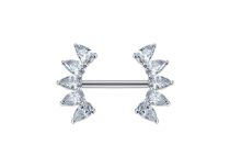 Gioiello perno in titanio ASTM F136 interno 1,6 mm bianco strass foglia chip | i