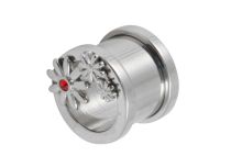 Tunnel avvitabile in acciaio con motivo floreale in strass rosso |  ITC