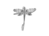 Libellula in acciaio bianco Cristal - borchia da naso  ITC