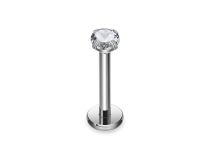 Labret Titanio ASTM F136 Stud graffiato 0,8 mm strass bianco | ITC