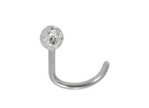 0,8 mm Acciaio Mulitcrystal Ball Nose Stud Bianco |  ITC